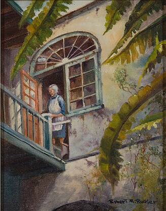 Woman on Balcony